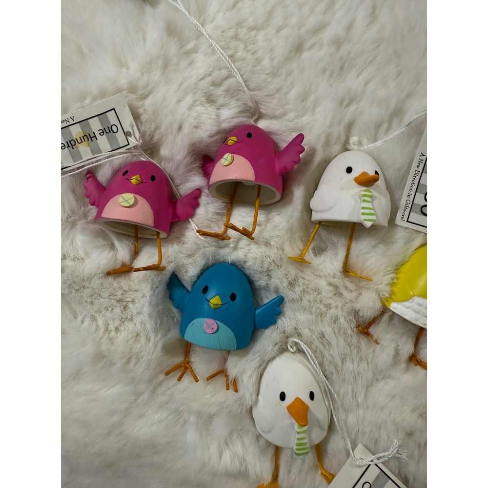 LOT OF 8 One Hundred 80 Degrees Bird Ornament Multicolor Whimsical Spring Easter - Picture 2 of 5